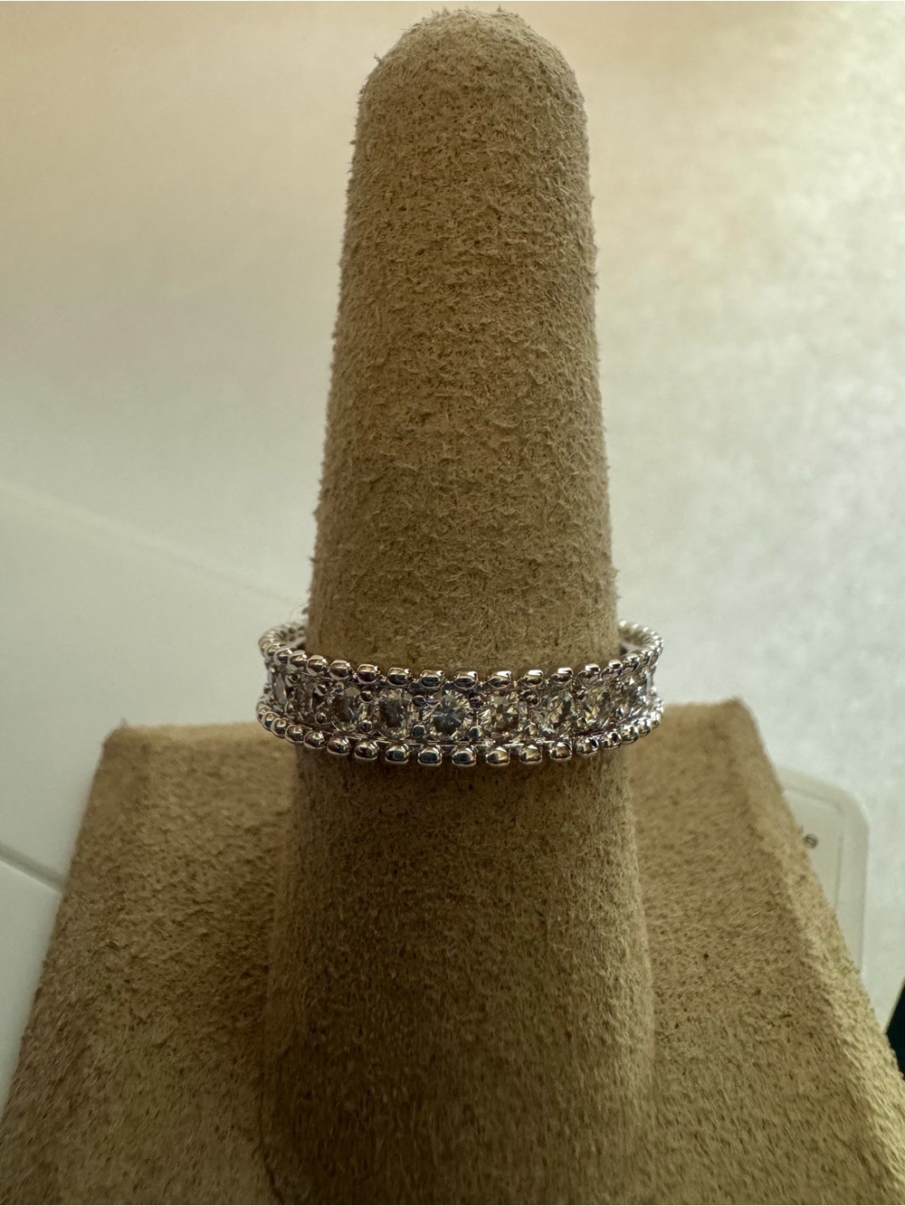 Silver Crystal Band Ring in Silver with Clear Stones